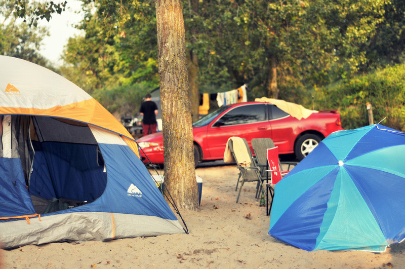 Camping at the beach