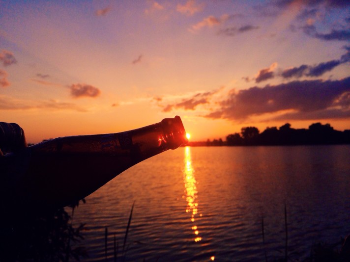 Waterford Ponds sunset drink