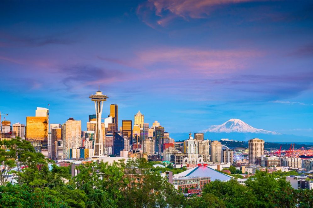 Seattle skyline clean city